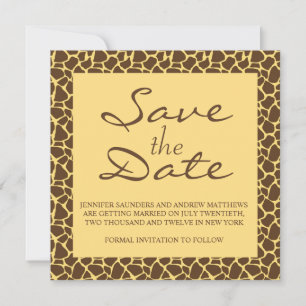 Ahorre la invitación de la boda del safari del