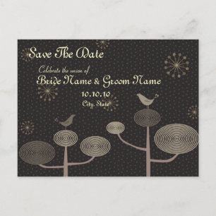 Ahorre la postal de la invitación del pájaro del