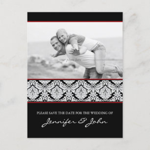 Ahorre la raya del rojo del negro de la postal del