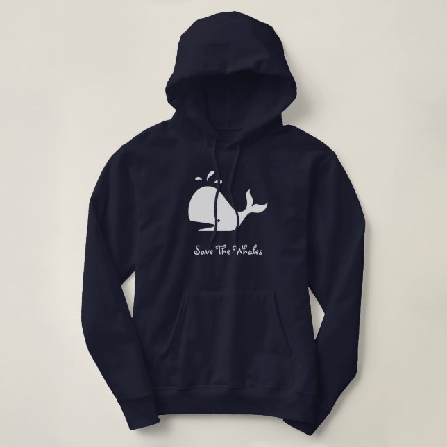 AHORRE LA SUDADERA CON CAPUCHA DE LAS BALLENAS (Diseño del anverso)