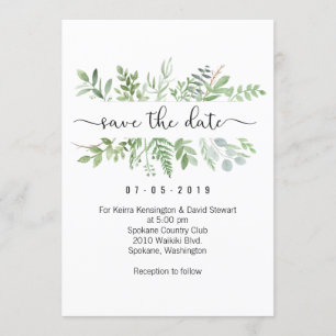 Ahorre la tarjeta de la invitación del verdor de