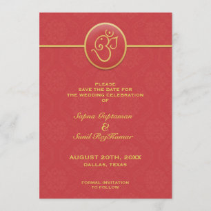 Ahorre la tarjeta plana del estilo indio de la