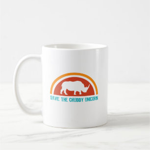Ahorre la taza de café rechoncha del unicornio
