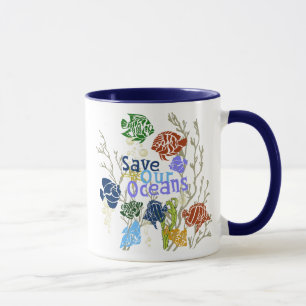 Ahorre nuestra taza de café náutica del arrecife