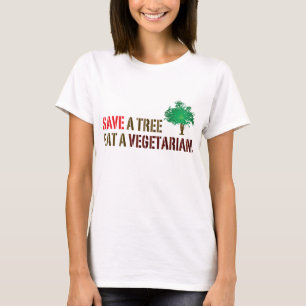 Ahorre un árbol, coma una camiseta vegetariana