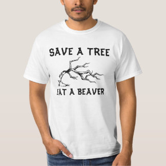 Ahorre un árbol comen una camiseta del castor