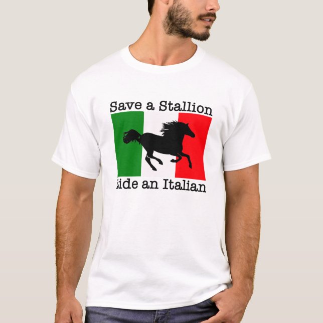 Ahorre un paseo del semental una camiseta italiana (Anverso)