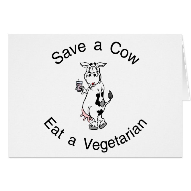 Ahorre una vaca comen a un vegetariano (Anverso (Horizontal))