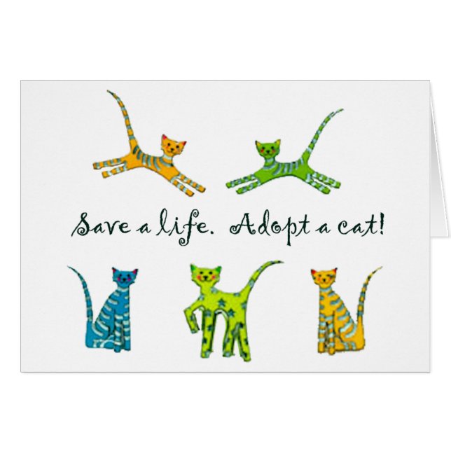 Ahorre una vida. ¡Adopte un gato! (Anverso (Horizontal))