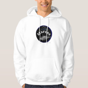 Ahorro Marcos la sudadera con capucha del blanco