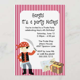 {ahoy, afable!} invitación del fiesta del pirata