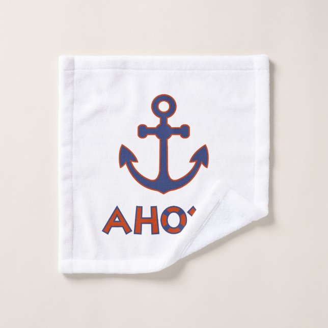 ¡AHOY! Buoy + Anchor Diseño Rojo+Azul (Toallita)