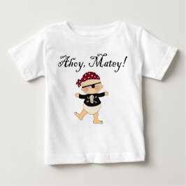 Ahoy camiseta afable del pirata del bebé