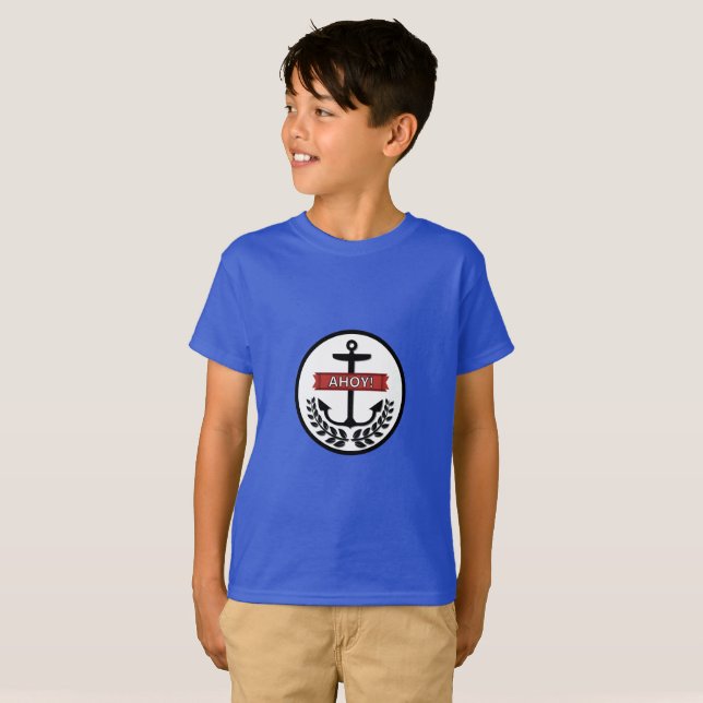 Ahoy - Camiseta Básica Para Niños (Anverso completo)