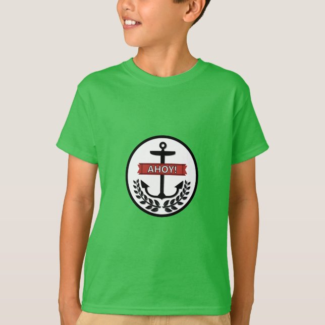 Ahoy - Camiseta Básica Para Niños (Anverso)