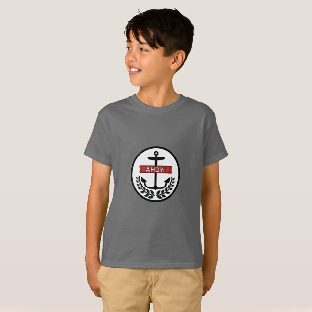 Ahoy - Camiseta Básica Para Niños (Anverso completo)