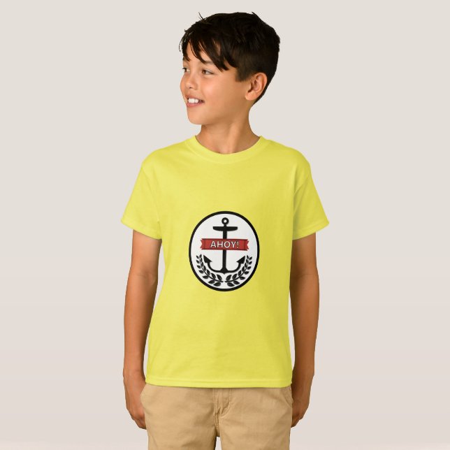 Ahoy - Camiseta Básica Para Niños (Anverso completo)