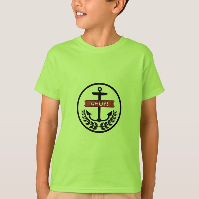 Ahoy - Camiseta Básica Para Niños (Anverso)