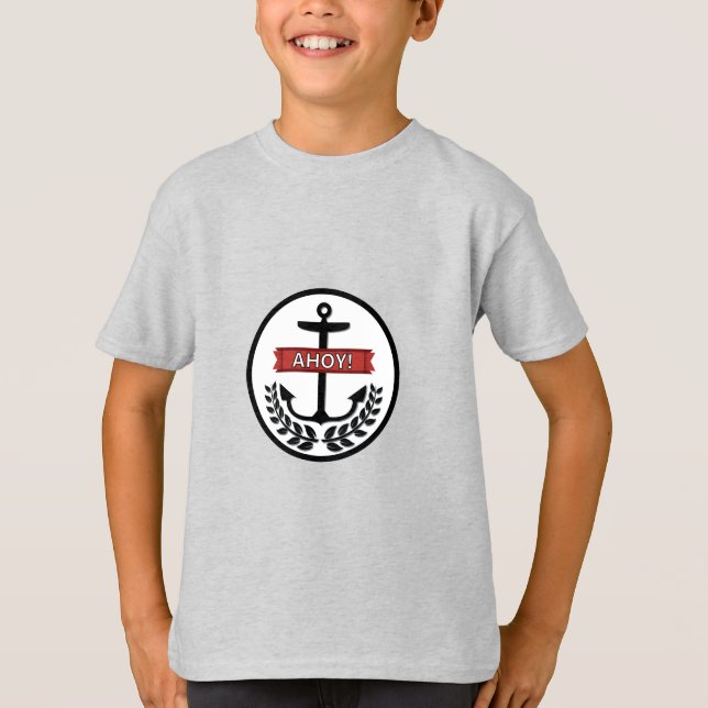 Ahoy - Camiseta Básica Para Niños (Anverso)