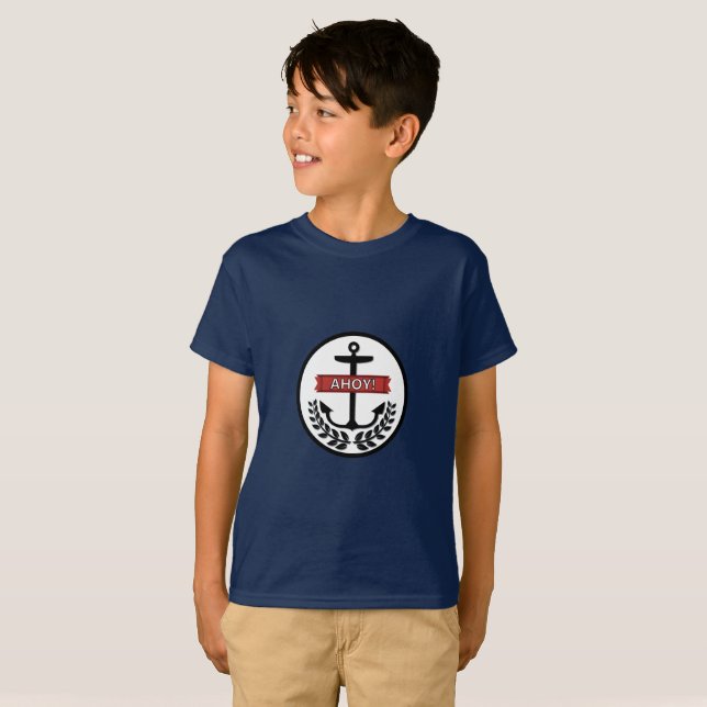 Ahoy - Camiseta Básica Para Niños (Anverso completo)