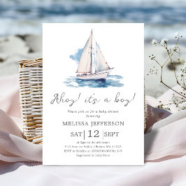 Ahoy es un chico | Invitación a Baby Shower en bar