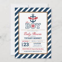 ¡Ahoy es un chico! Invitación de Baby Shower