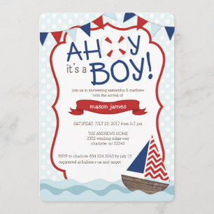 ¡Ahoy es un CHICO! Invitación de Baby Shower