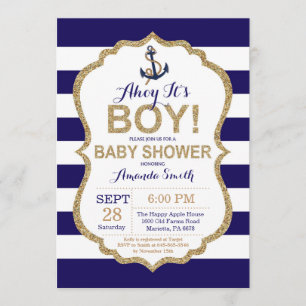 ¡Ahoy es un chico! Invitación náutica a Baby Showe