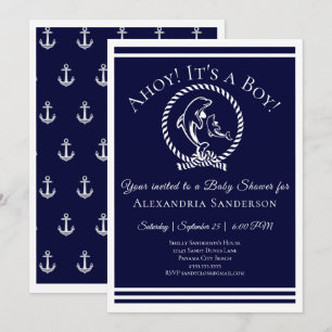 ¡Ahoy es un chico! Invitación náutica a Baby Showe