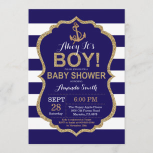 ¡Ahoy es un chico! Invitación náutica a Baby Showe