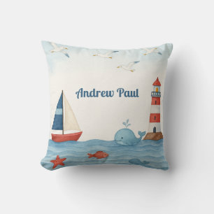 Ahoy es un Cojín decorativo de niñera náutica