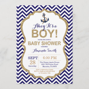 ¡Ahoy es un muchacho! Invitación náutica de Baby