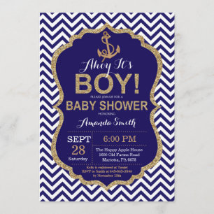 ¡Ahoy es un muchacho! Invitación náutica de Baby