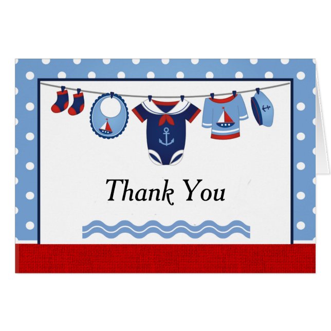 Ahoy es un muchacho que Baby Shower le agradece (Anverso (Horizontal))