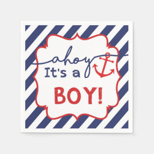 ¡Ahoy es un muchacho! Servilleta de papel náutic