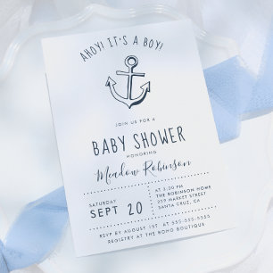 ¡Ahoy! ¡Es un Niño! Invitación de Cumpleaños de Be