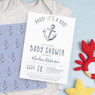 ¡Ahoy! ¡Es un niño! Invitación náutica a Baby Show