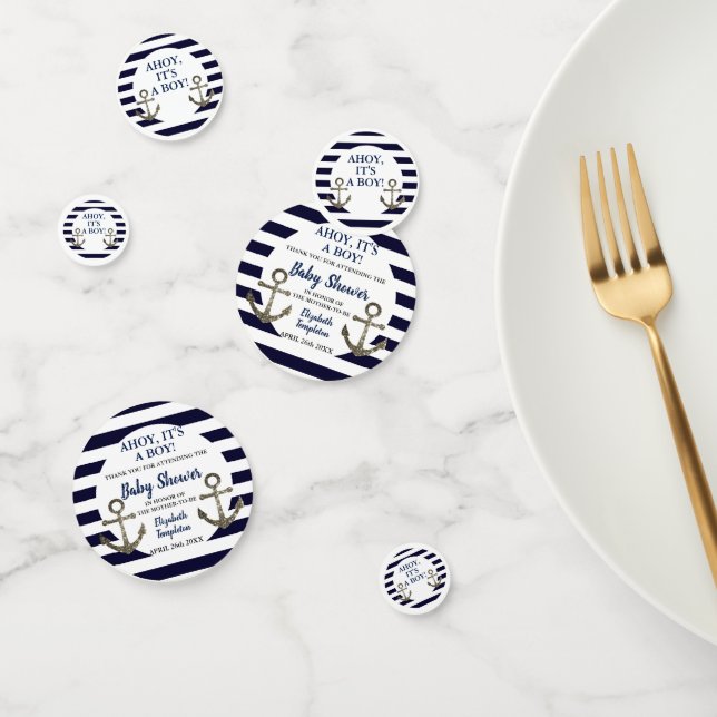 Ahoy es un niño nautical Baby Shower Confetti (Grupo)