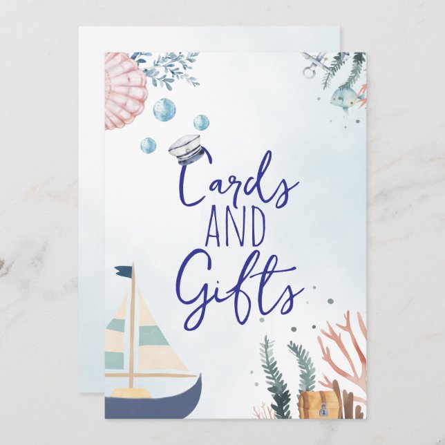 Ahoy es un Rótulo de regalos de Baby Shower de Boy (Anverso / Reverso)