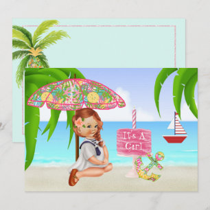 Ahoy es una invitación Chica a Baby Shower