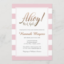 ¡Ahoy! Es una invitación Chica en Baby Shower