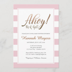 ¡Ahoy! Es una invitación Chica en Baby Shower