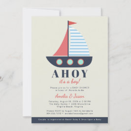 Ahoy es una invitación de Baby Shower de boy Coupl