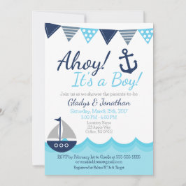 ¡Ahoy! Es una invitación de Baby Shower de un chic