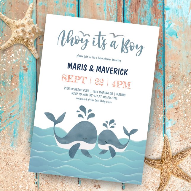 Ahoy es una invitación de Baby Shower para una bal (Subido por el creador)