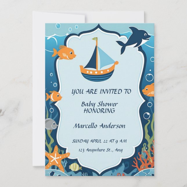 "¡Ahoy! Es una invitación de Boy_ Baby Shower (Anverso)