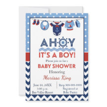 Ahoy es una invitación de un chico a Baby Shower
