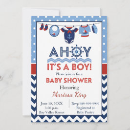 Ahoy es una invitación de un chico a Baby Shower