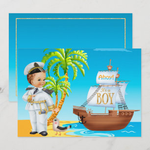 Ahoy es una invitación de un chico a Baby Shower