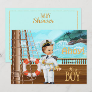Ahoy es una invitación de un chico a Baby Shower